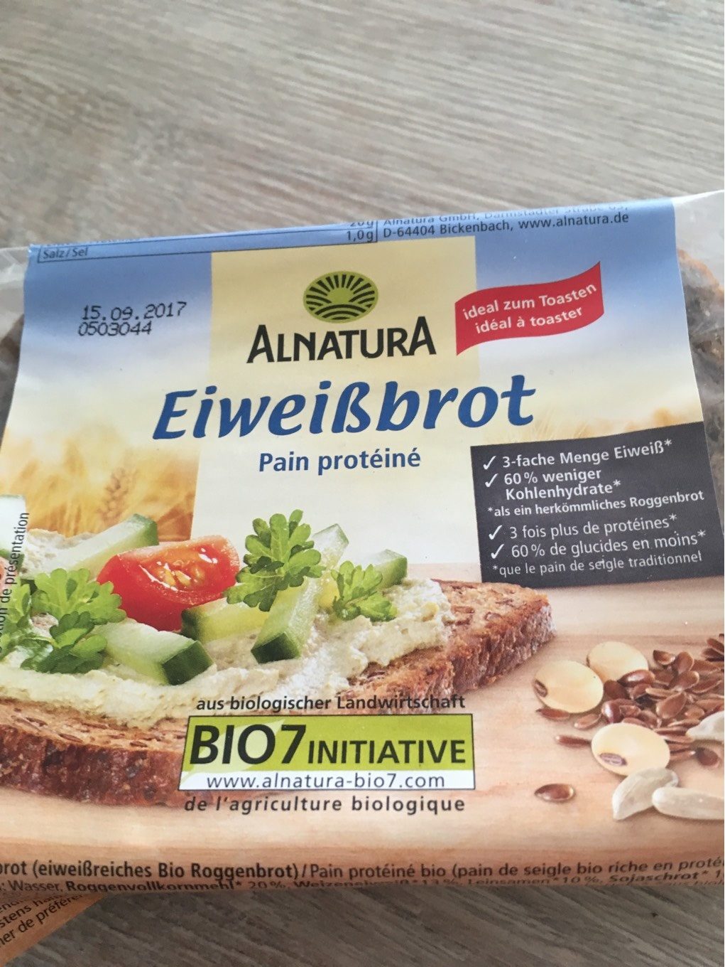 Bio Eiweißbrot, 0,25 KG, 5 Scheiben á - Produkt - fr