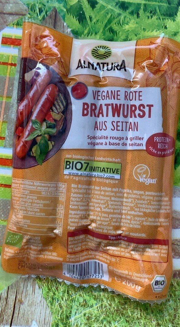 Vegan Rote Bratwurst aus seitan - Product - de