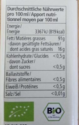Steirisches Kürbiskernöl - Valori nutrizionali - de