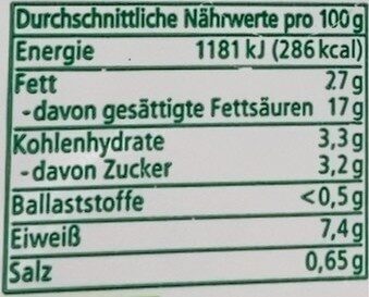 Frischkäse Kräuter - Tableau nutritionnel