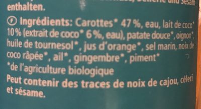 Karotten Kokos Suppe - Ingredients