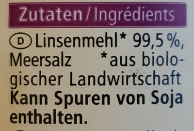 Linsenwaffeln - Ingredients - de