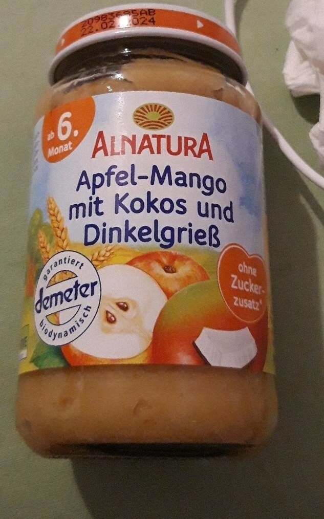 Apfel-Mango mit Kokos und Dinkelgrieß - Product