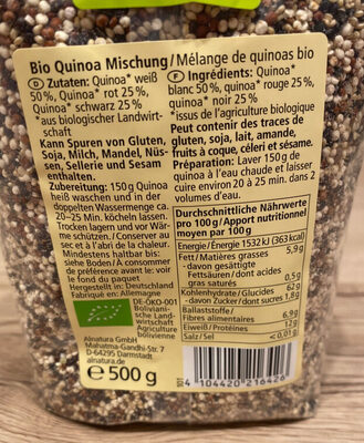 Quinoa bunt - Nährwertangaben