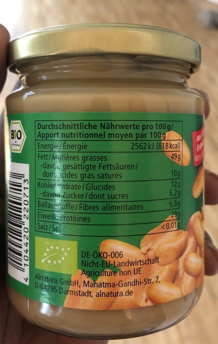 Erdnuss Mus crunchy - Información nutricional - de