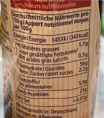 Rote Linsen wie Reis (Risoni) - Nutrition facts