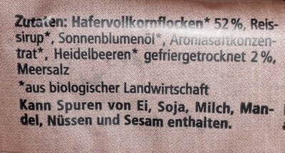 Hafer Riegel Heidelbeere - Ingredienti - de
