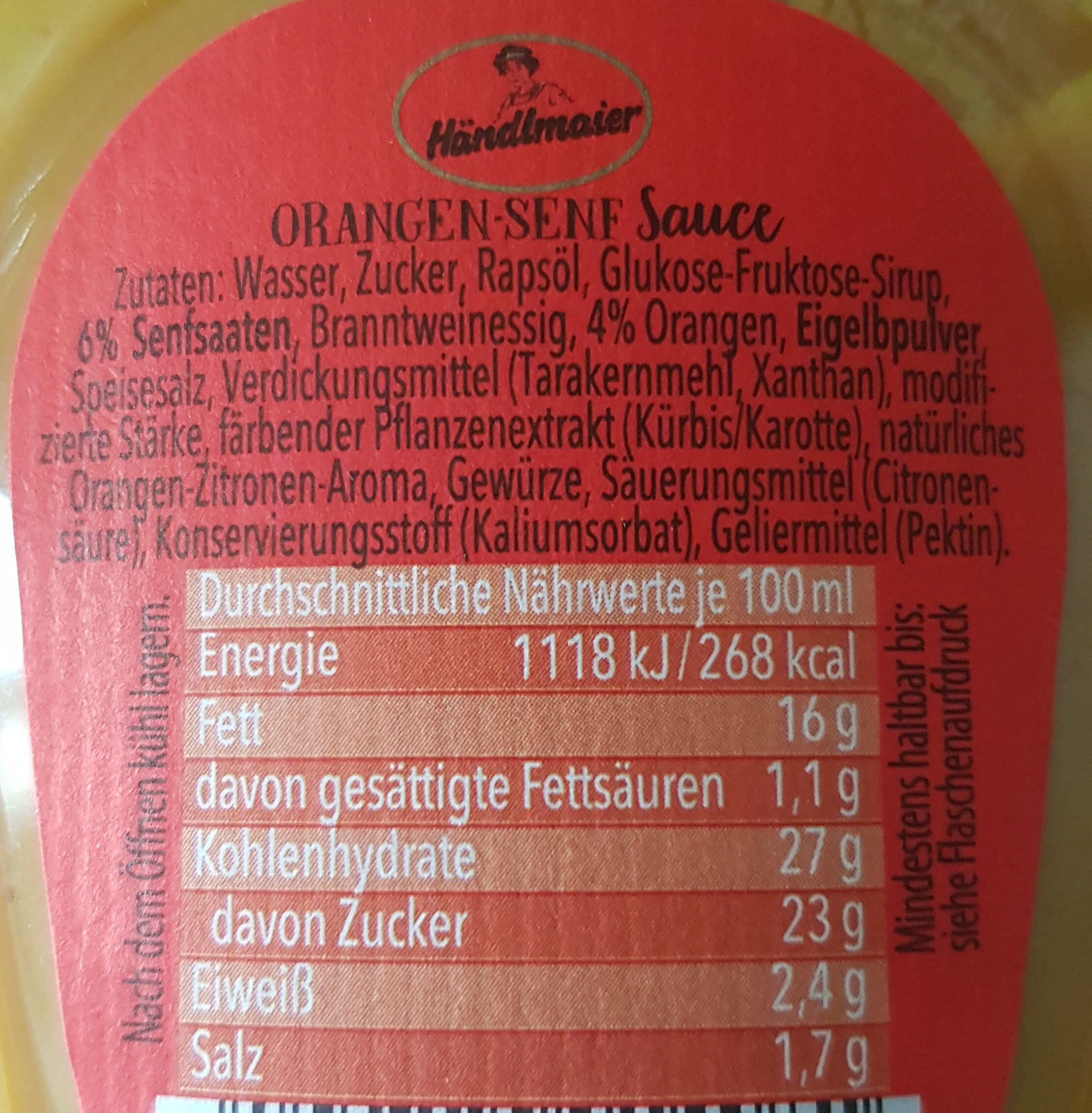 Orangen-Senf-Sauce - Ingredients - de