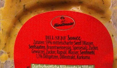 Dill-Senf Sauce - Ingredients - de