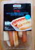 Hot dog - Saucisse avec fromage dans un petit pain avec ketchup et moutarde - Produit