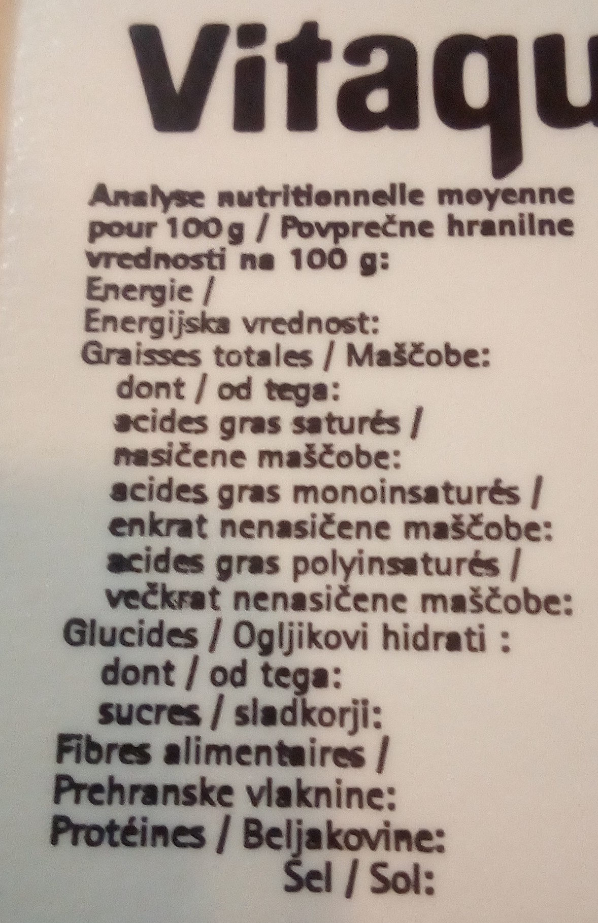 Molivo tartine et cuisson bio - 营养成分 - fr