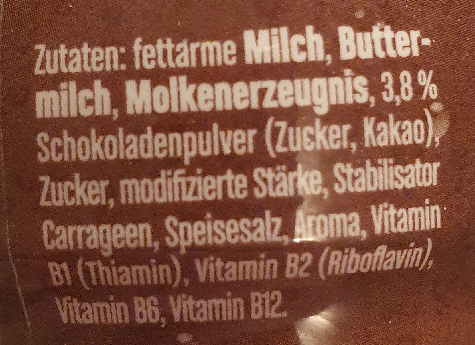 Müllermilch Schoko - Zutaten