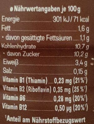 Müllermilch Schoko - Tableau nutritionnel - de