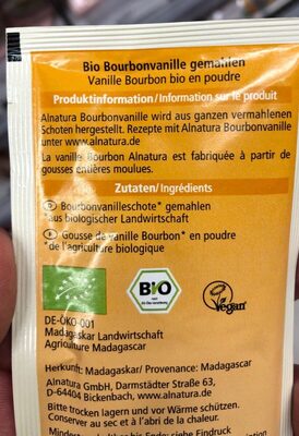Bourbon Vanille gemahlen Vanille Bourbon en poudre - Ingrédients