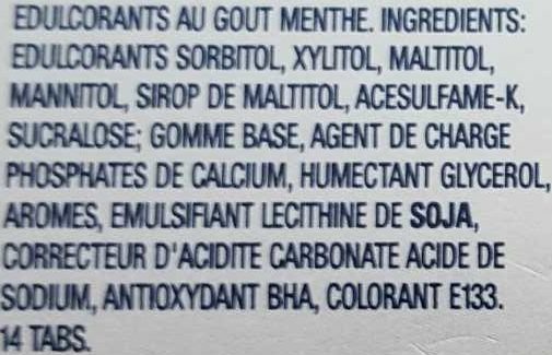 Freedent White Menthe Verte - Ingredients - fr