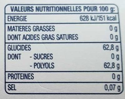 Freedent White Menthe Verte - Nutrition facts - fr