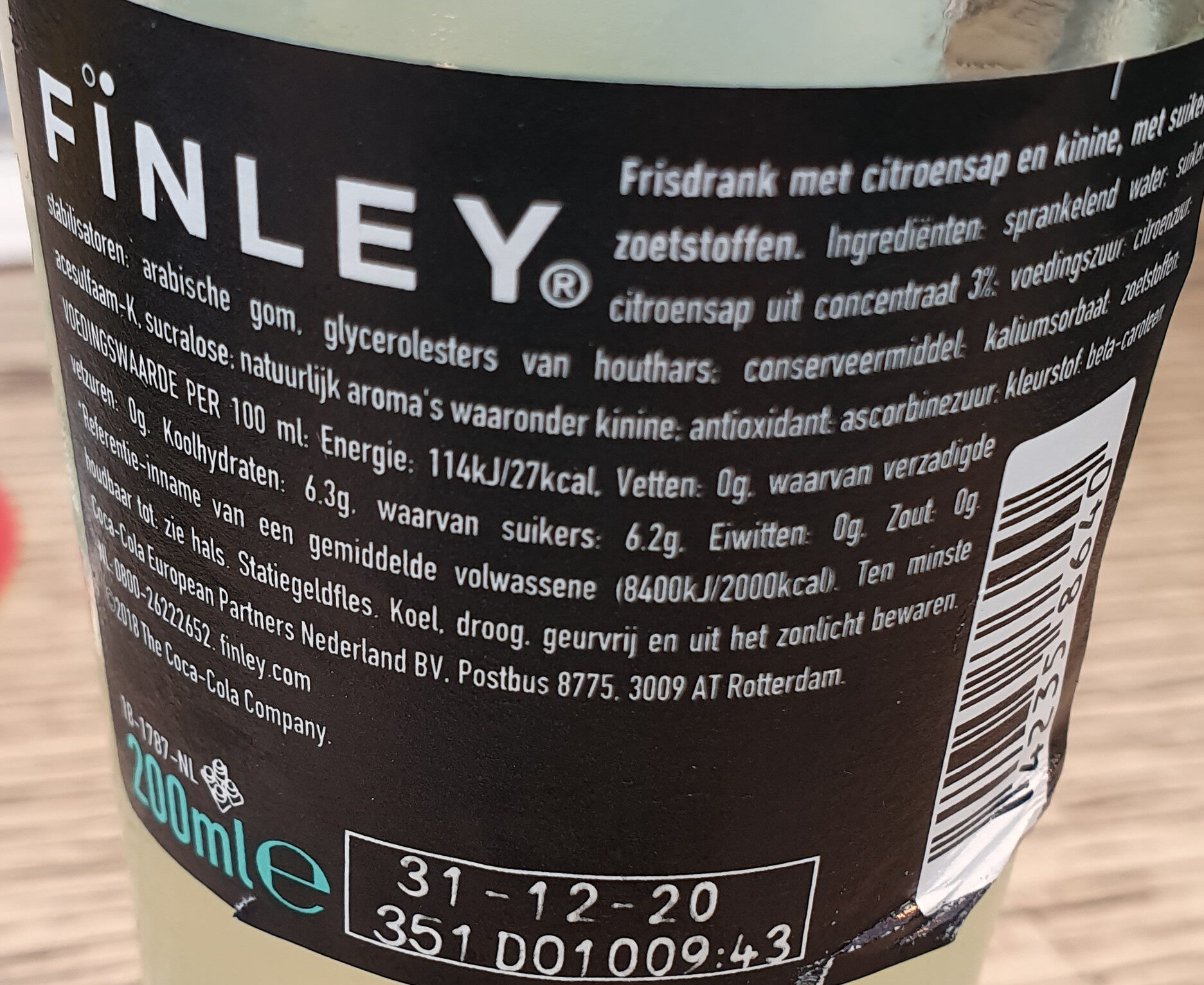 Bitter Lemon Finley - Ingrediënten
