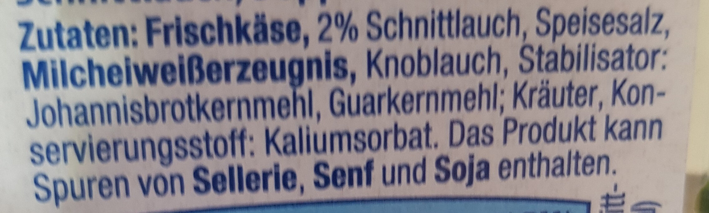 Frischkäse Rolle Kräuter - Ingredienser - de