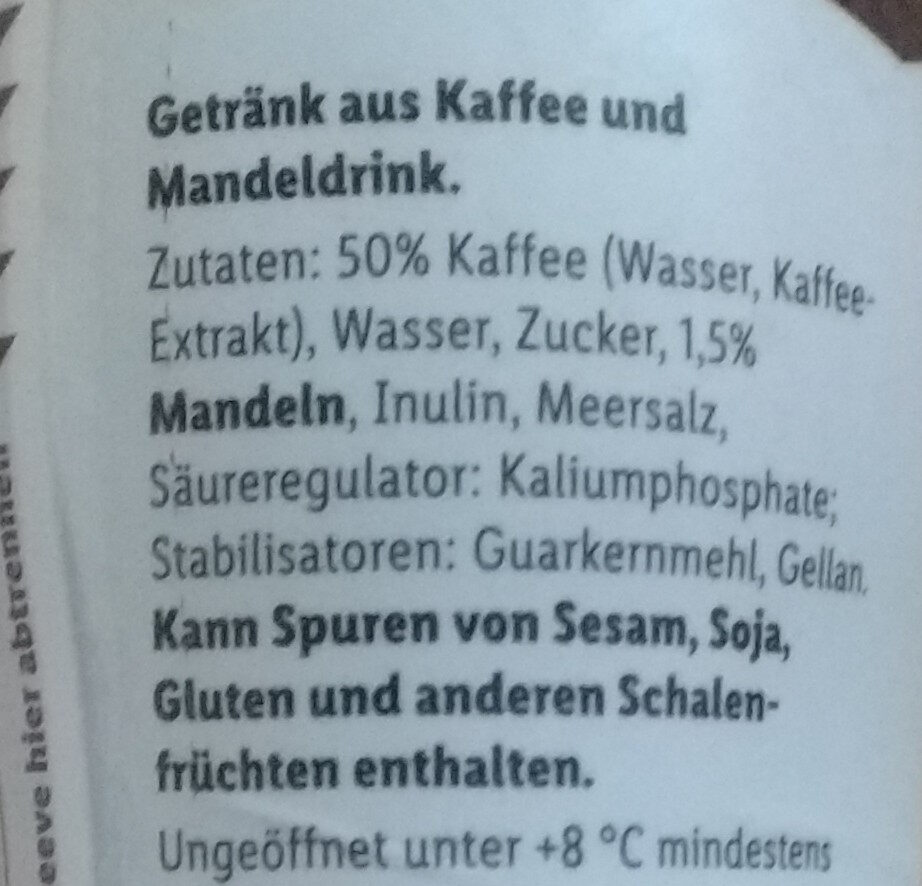 Kaffee Mandel - Zutaten