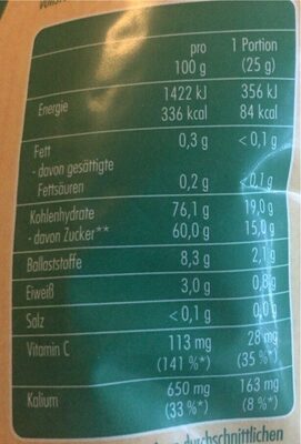 Ananasstücke - Nutrition facts - de