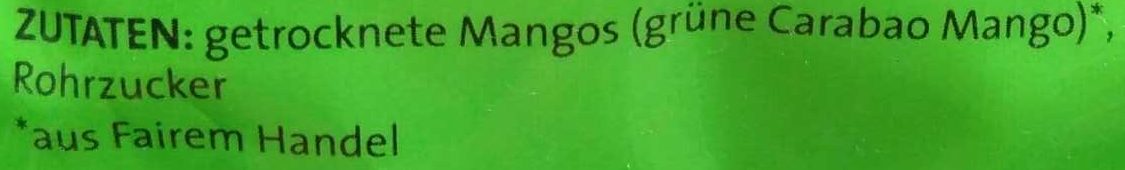 Grüne Mango getrocknet - Zutaten
