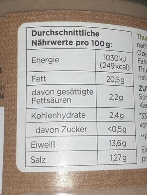 Thunfisch-Aufstrich - Nutrition facts - de