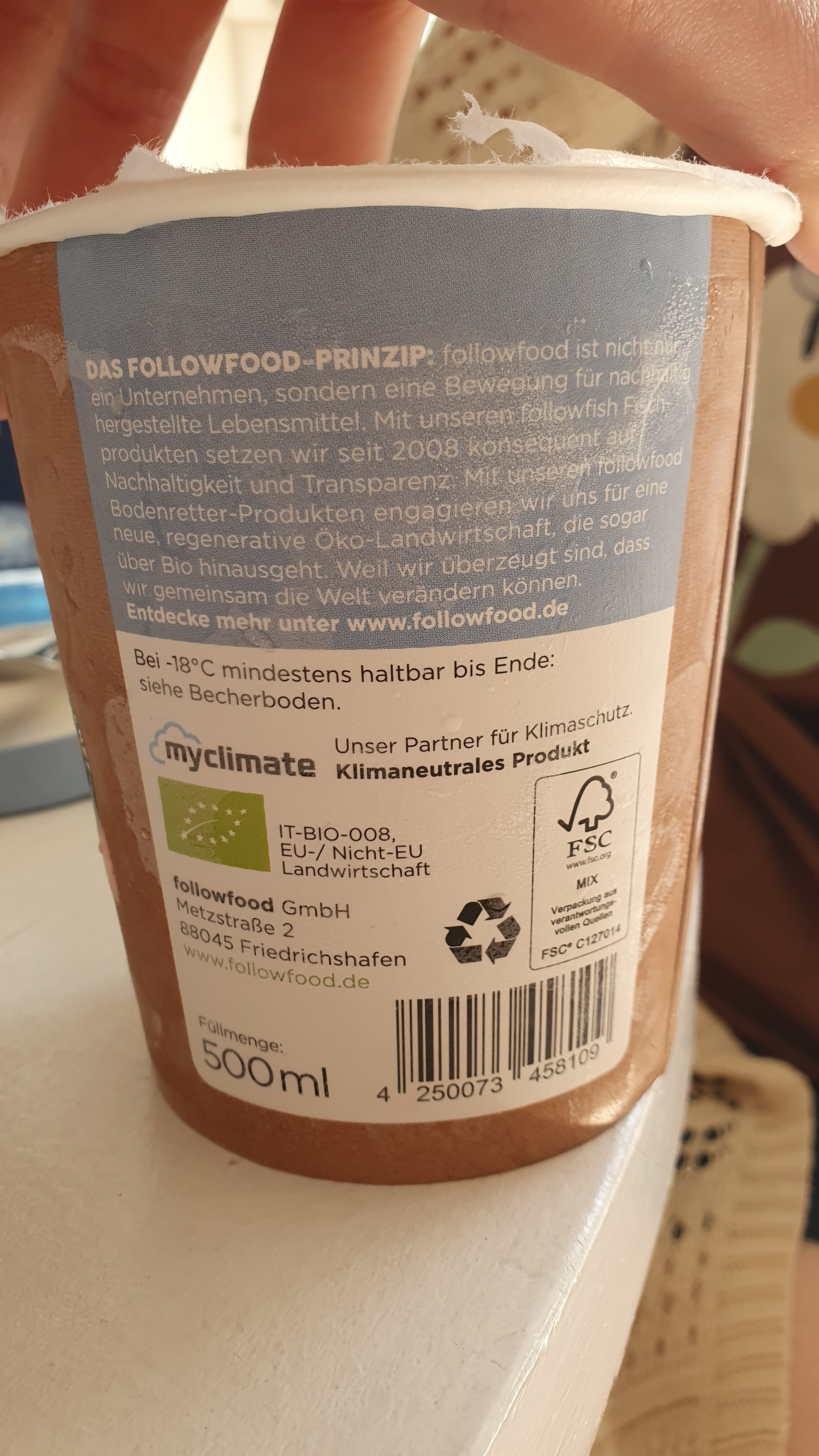 Kokos - Wiederverwertungsanweisungen und/oder Verpackungsinformationen