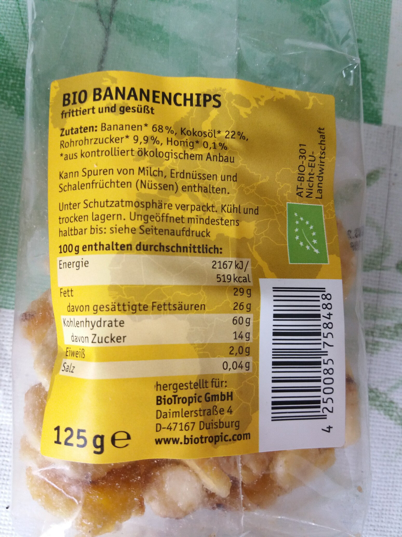 Bananen chips - Ingredients - de