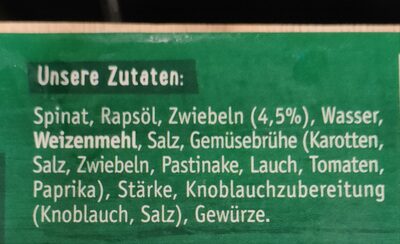 Würz-Spinat mit Zwiebeln - Ingredients - de