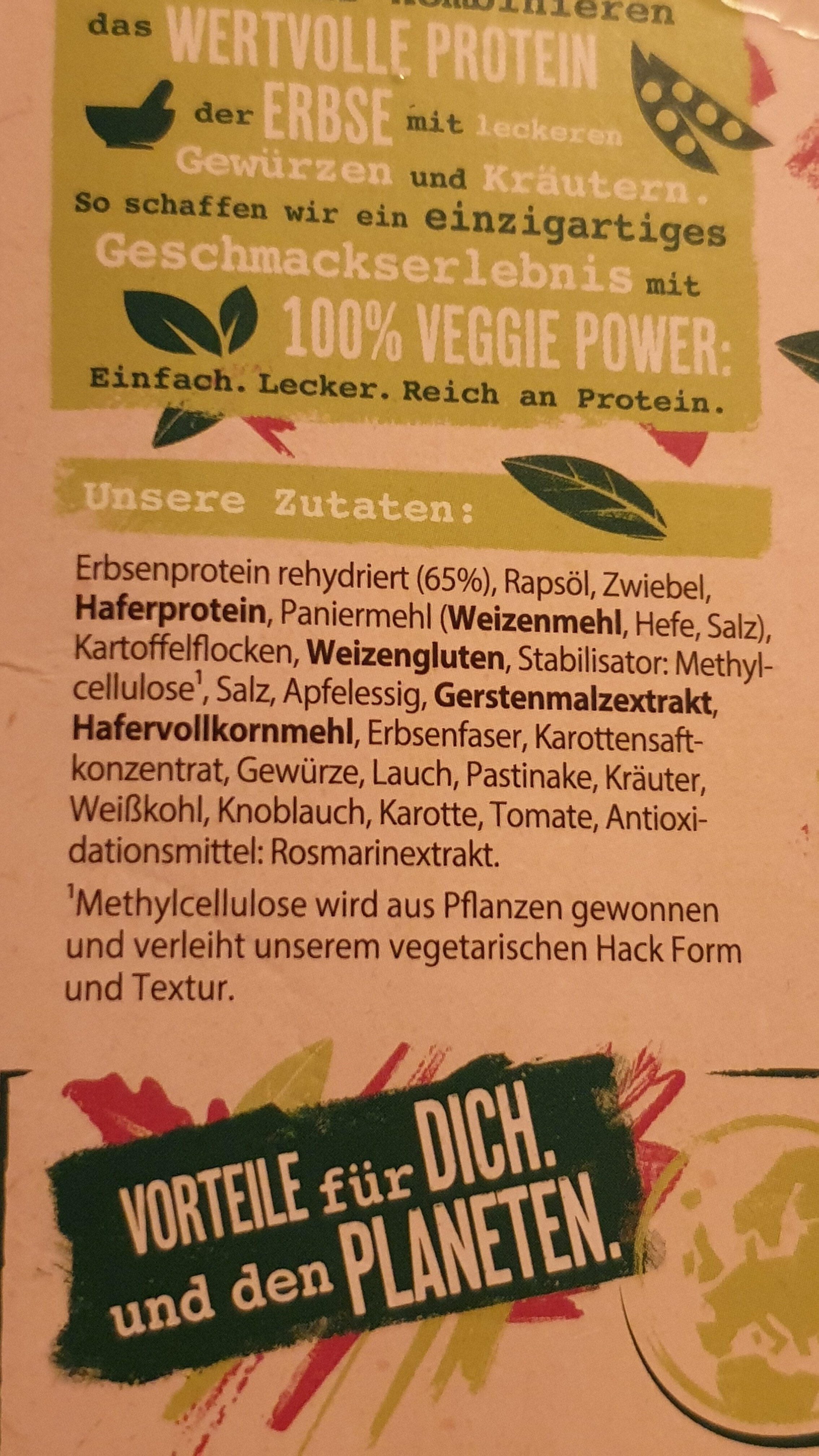 Green Cuisine Vegetarisches Hack - Ingredients - de