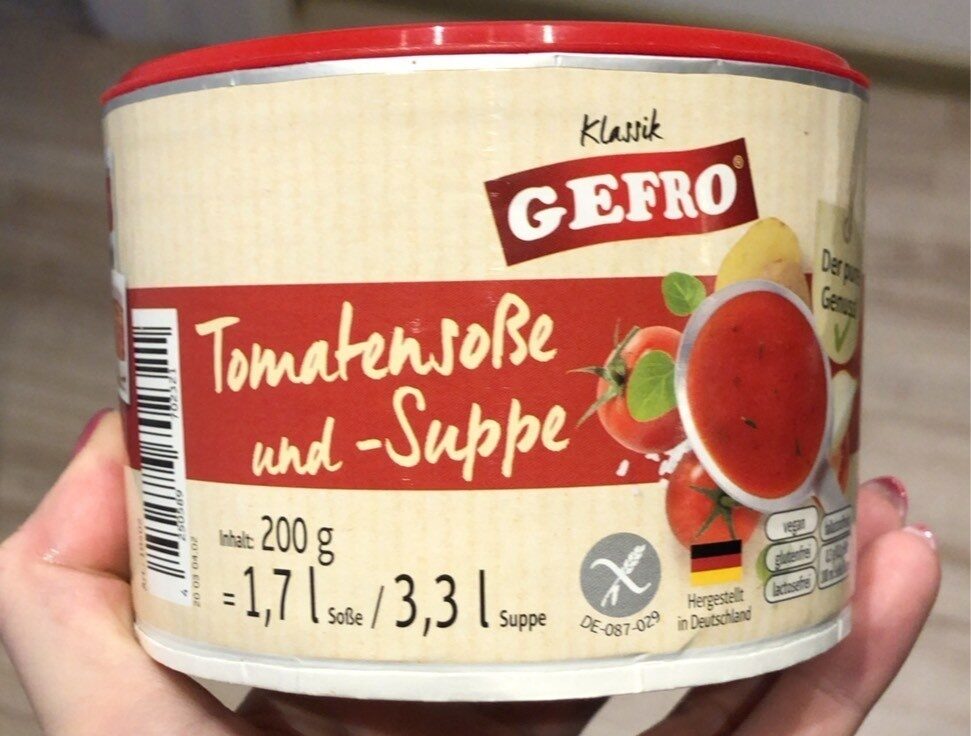 Tomatensoße und Suppe - Produkt