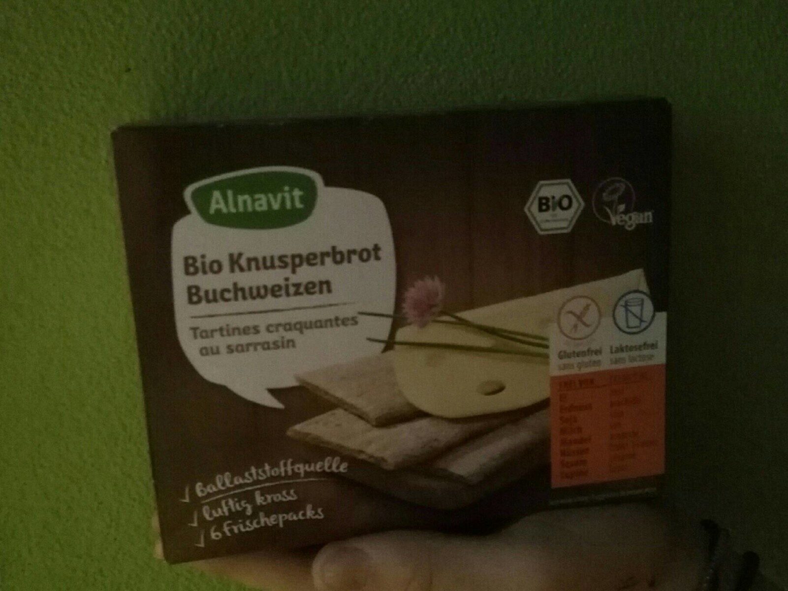 Knusperbrot Buchweizen, 150 g - Nährwertangaben
