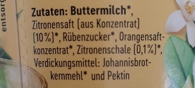 Buttermilch Drink Zitrone Bio - Ingredientes - de