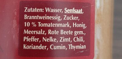 Spreewälder Senf - Scharfe Henne - Ingredientes - de