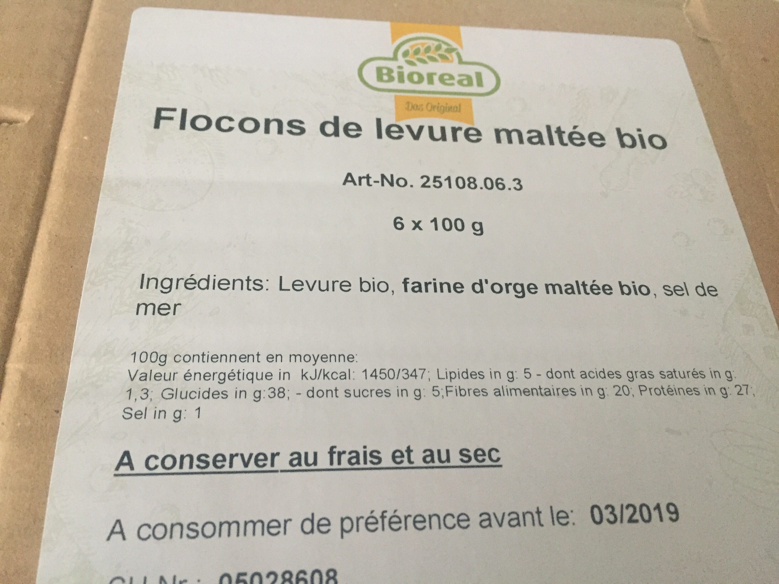 Flocons de levure maltée Bio - Ingredients - fr