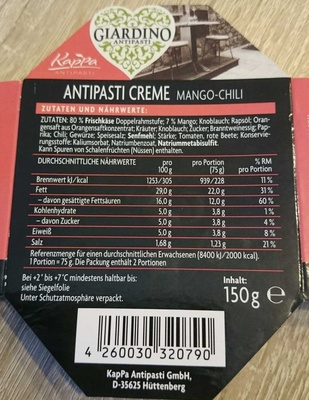 Antipasti Crème Mango-Chili - Produkt