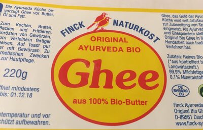 Ayurveda Ghee (230G) - Ingredients