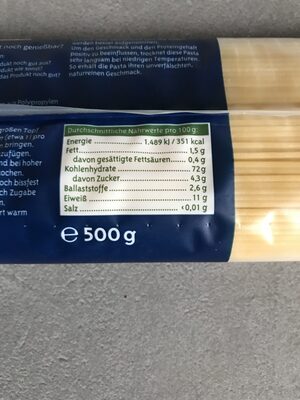 Spaghetti aus Hartweizen - Nutrition facts - de