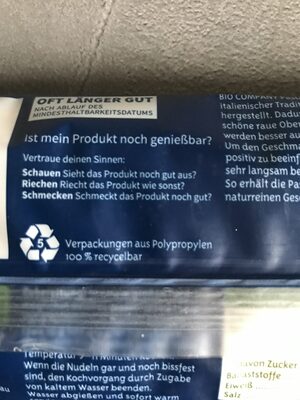 Spaghetti aus Hartweizen - Recycling instructions and/or packaging information - de
