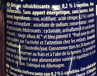 Inkospor Active L carnitine Drink Light - Ingredients - fr