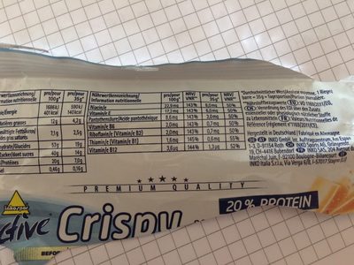 Active Crispy , Vanille White Chocolate - Nutrition facts - fr
