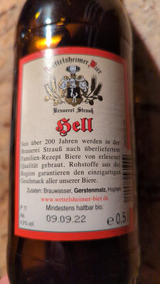 Wettelsheimer Bier hell - Produkt