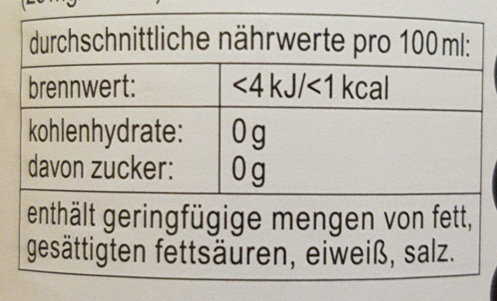 Fritz-kola sans sucre - Voedingswaarden - fr