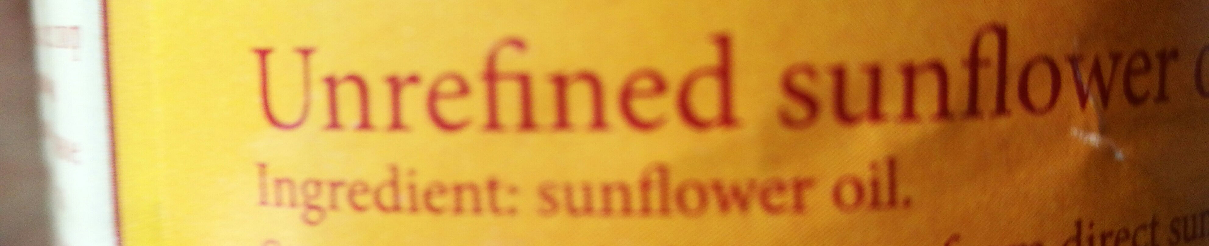 Unrefined sunflower oil - Ingredients