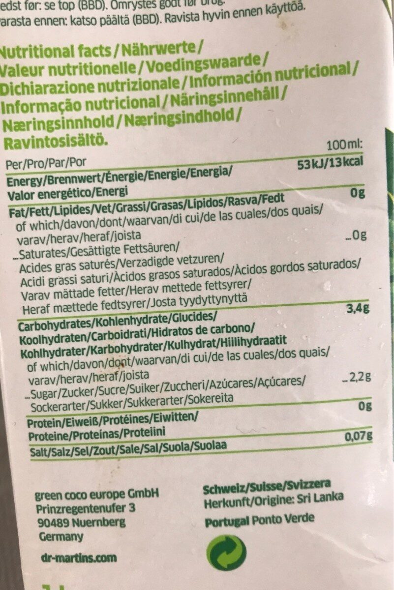 COCO - Nutrition facts - fr