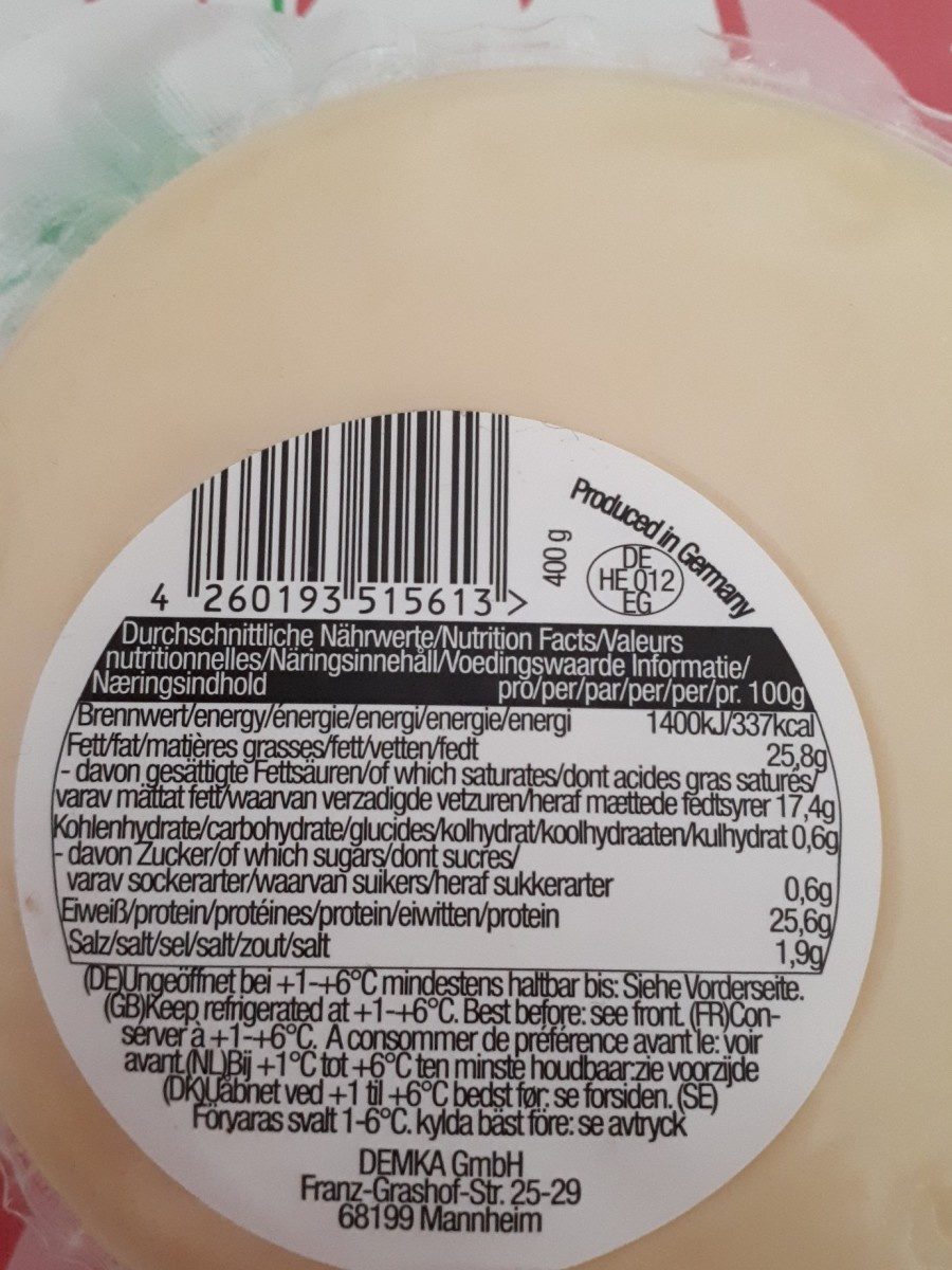 Kaşar peyniri - Ingredients - fr