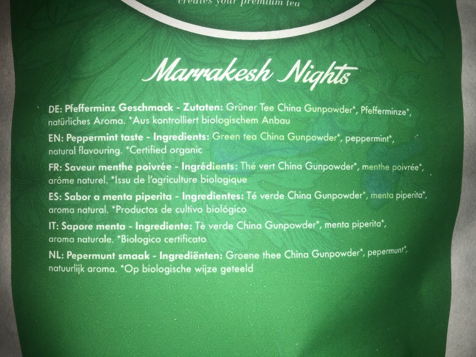 Marrakesh nights - Ingrédients