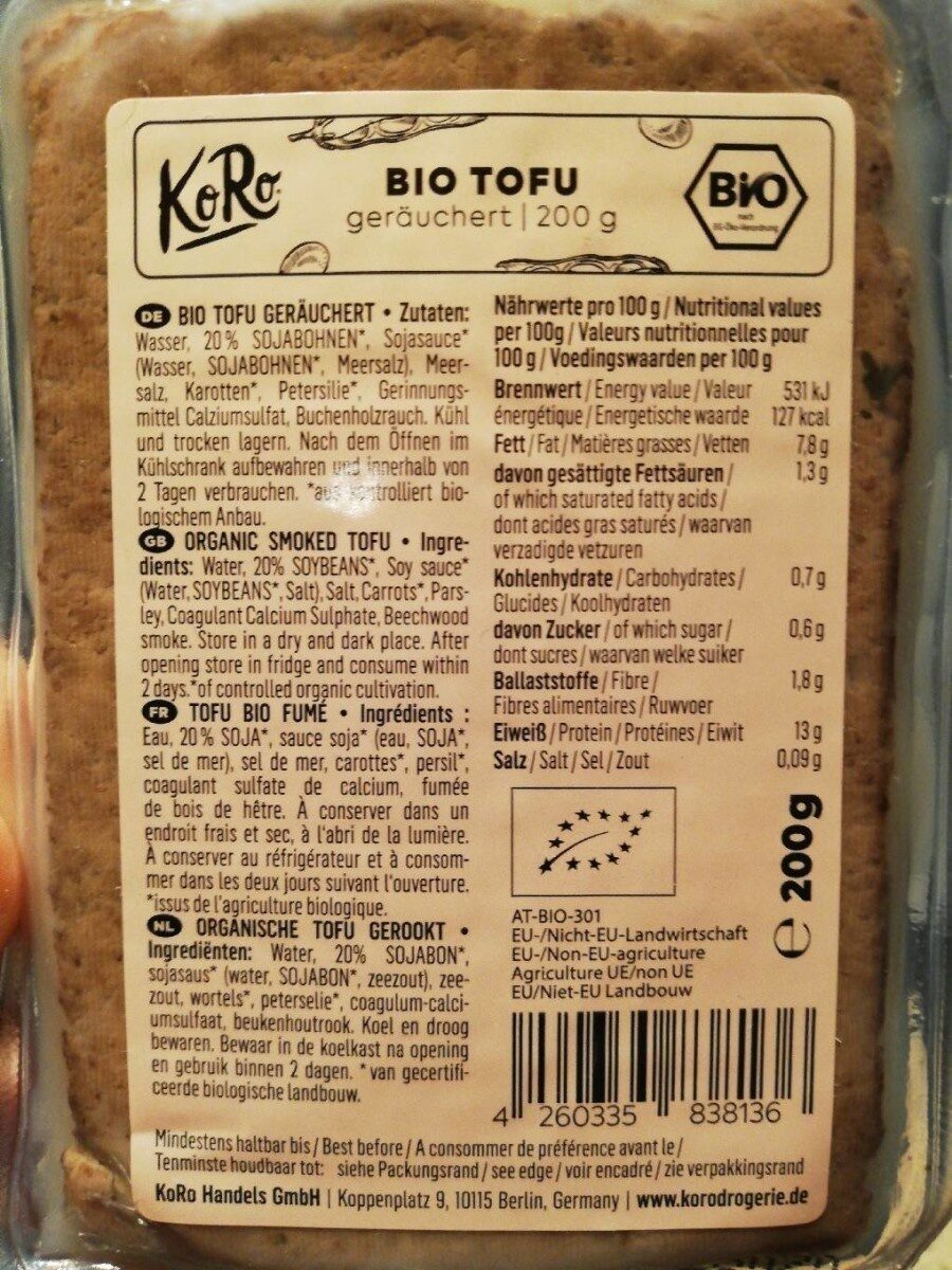 Bio Tofu geräuchert - Product - fr