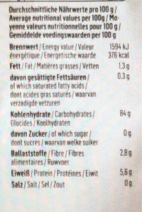 Buchweizen gepufft - Nutrition facts - de