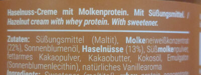 Protein Cream Haselnuss - Zutaten